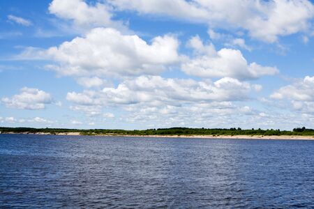 A northern river in Russia in a sunny day.の写真素材