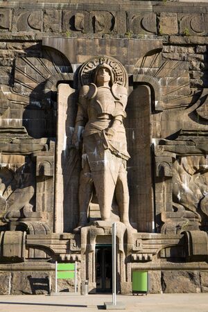 The main facade of monument to the Battle of the Nations in Leipzig city in Germanyの写真素材