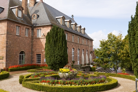 Mont Sainte-Odile abbey in Alsace, France  The abbey is situated on the top of Sainte-Odile mountain in the Vosges mountain rangeの写真素材