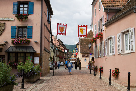 Eguisheim village in France  Eguisheim is a commune in Alsace in north-eastern France  Since 2003 Eguisheim is included into the list of the most beautiful villages of France のeditorial素材