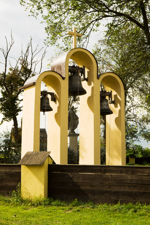 The belfry of a church in Tum, Poland  Tum is a village in the central Poland  の写真素材