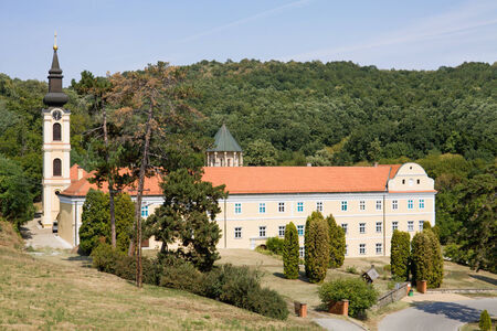 The orthodox monastery Novo Hopovo  New Hopovo  in Serbia  The monastery was built in the 18th century  It is located in the northern Serbia, in the province of Vojvodina の写真素材