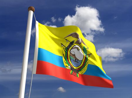 3D Equador flagの写真素材