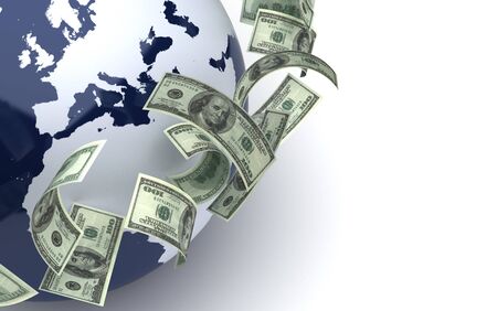 Global business concept with dollar  computer generated image の写真素材