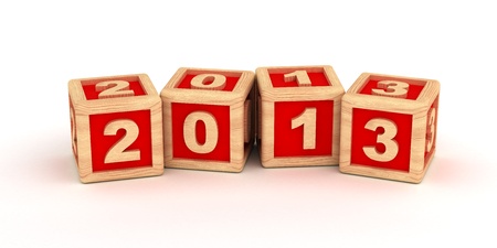 New Year 2013 cubes  computer generated image の写真素材