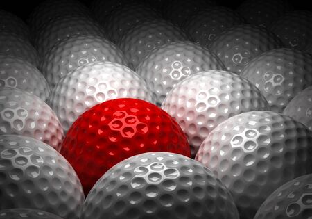 Background with Different Golf Ball  Computer generated image の写真素材