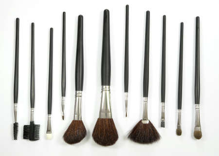 Cosmetic brushes with white background