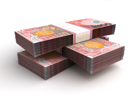 Stack of New Zealand Dollarの写真素材