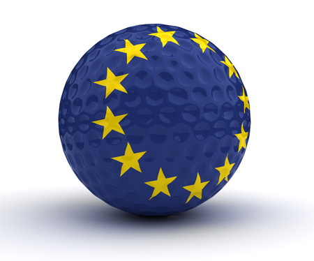 European Golf Ball (Isolated with clipping path)の写真素材