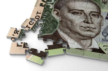 Ukrainian Hryvnia Puzzleの写真素材