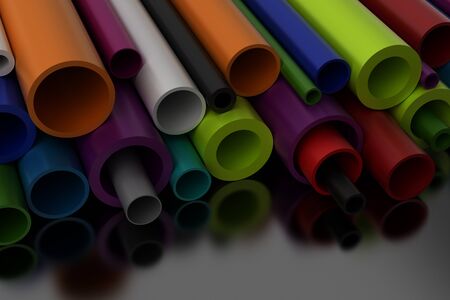 Pilastic Pipes on black background