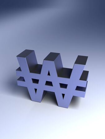 Korean Won Signの写真素材