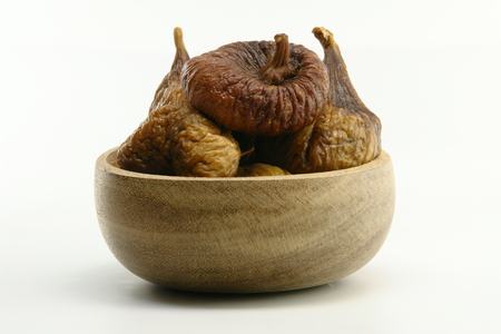 A Bowl of Dried Figs (Isolated on white background)の写真素材