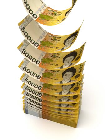 Falling South Korean Wonの写真素材