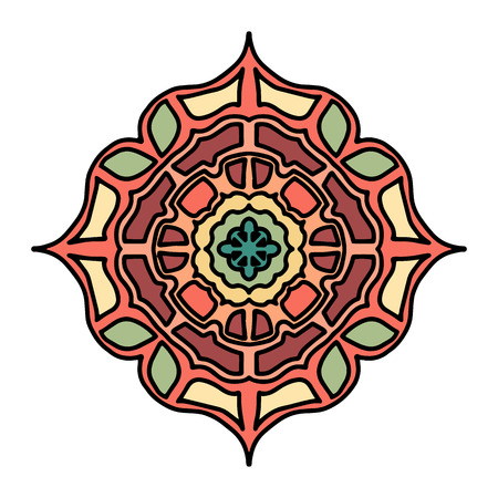 Round decorative ornament element. Mandala art.のイラスト素材