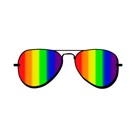 Glasses with LGBT symbols. Vector illustration, clipart.のイラスト素材