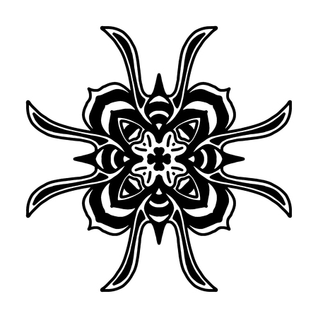 Round decorative ornament element. Mandala art.のイラスト素材