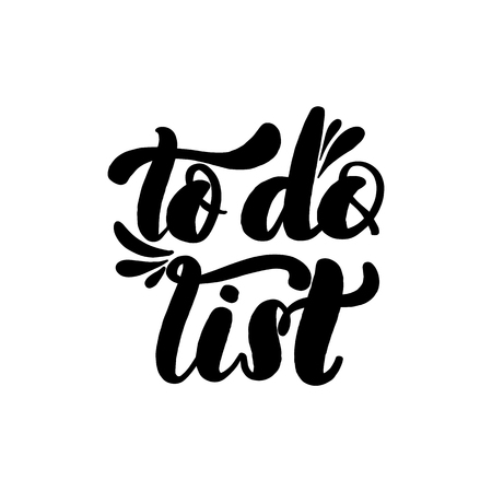 To do list lettering greeting card. Typographic design isolated on white background. Vector illustration.のイラスト素材