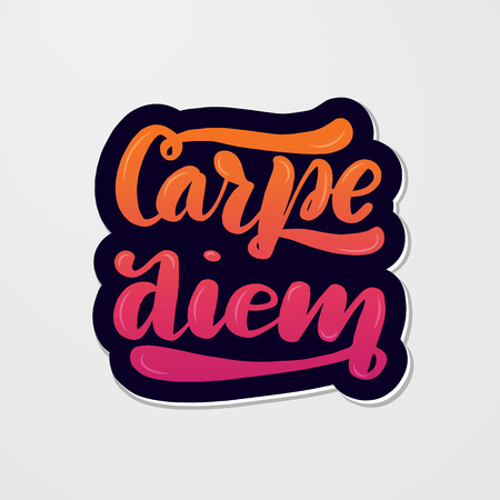 Handwritten lettering typography carpe diem. Drawn art sign.のイラスト素材