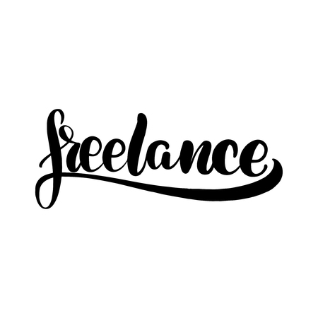 Inspirational handwritten brush lettering freelance. Vector calligraphy illustration isolated on white background. Typography for banners, badges, postcard, t-shirt, prints, posters.のイラスト素材