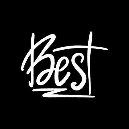 Chalkboard blackboard lettering best. Handwritten calligraphy text, chalk on a blackboard, vector illustration.のイラスト素材