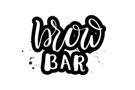 Inspirational handwritten brush lettering brow bar. Vector calligraphy illustration isolated on white background. Typography for banners, badges, postcard, t-shirt, prints, posters.のイラスト素材
