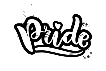 Inspirational handwritten brush lettering pride. Vector calligraphy illustration isolated on white background. Typography for banners, badges, postcard, t-shirt, prints, posters.のイラスト素材