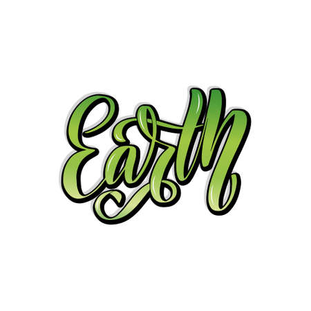 Vector illustration of Earth day lettering. Greetings postcard, card, invitation, poster, banner template.のイラスト素材