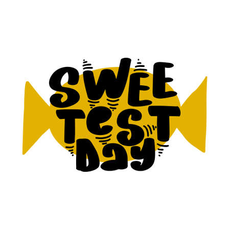 Happy Sweetest day card. Hand drawn lettering for American holidayのイラスト素材