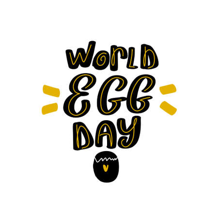 World Egg day greeting card vector isolated on white background.のイラスト素材