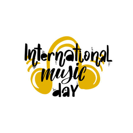 International Music Day. Hand drawn lettering for music fest.のイラスト素材
