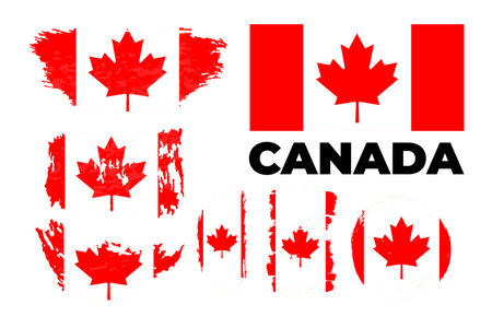 illustratin logo canada day vector icon templetのイラスト素材