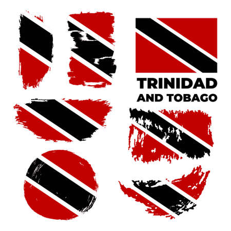 Trinidad and Tobago flag in hand. Patriotic background.のイラスト素材