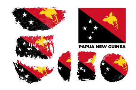 Flag of Papua New Guinea. Official colors and proportion correctly.のイラスト素材