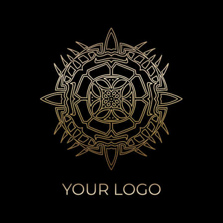 Vector abstract modern logo design template in trendy linear styleのイラスト素材