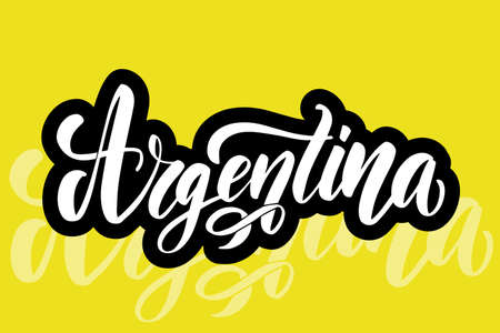 Country name for Argentina. Name country word text card, banner script.のイラスト素材