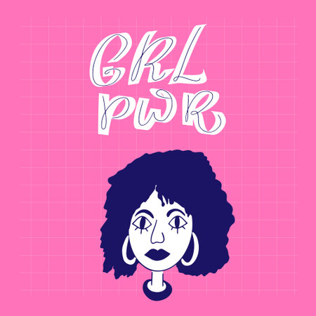 GRL PWR. Handwritten stock lettering typography. Vectorのイラスト素材