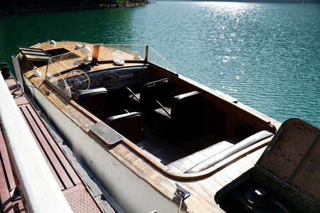 Stalins old boat at his dacha in Ritsa, Abhaziaの写真素材