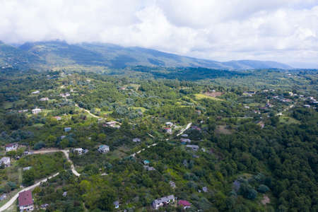 Mountain village in the mountains of Abkhazia, Georgia.の写真素材