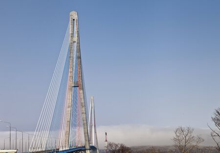 Big suspension bridge to Russky Island in Vladivostok
