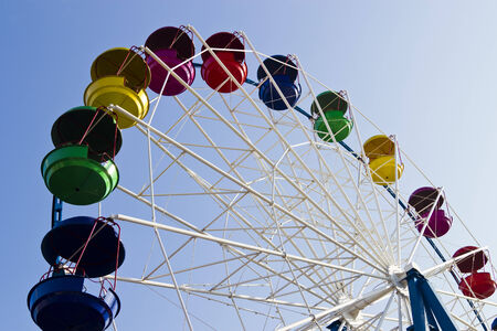 Empty big wheel in the bright sunny dayの写真素材