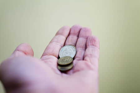 Coins in a hand