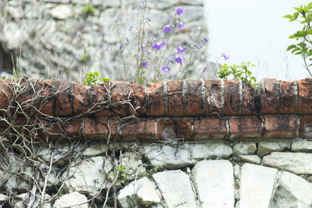 Ruins of ancient fortress remind people of last erasの写真素材