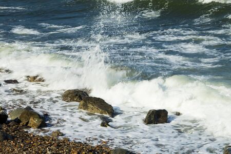 Sea surf a bright sunny day in late autumn