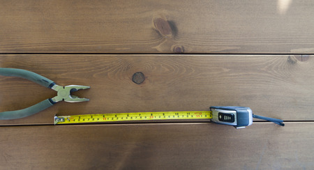 The tool on a table lies waiting for work