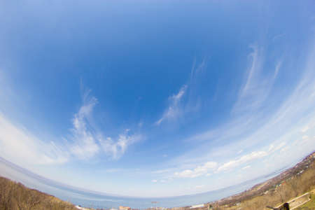 View of the sea in bright spring day