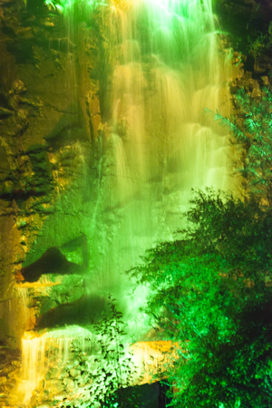 The beautiful color falls please people late eveningの写真素材