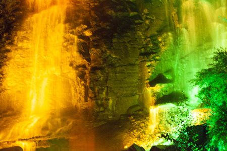 The beautiful color falls please people late eveningの写真素材