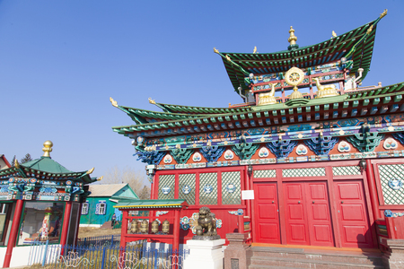The Buddhist temple stands as a reminder on frailty of realの写真素材