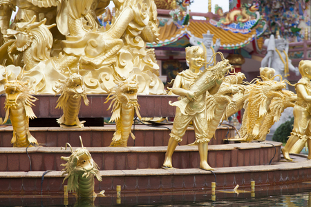The Buddhist temple stands as a reminder on frailty of realの写真素材